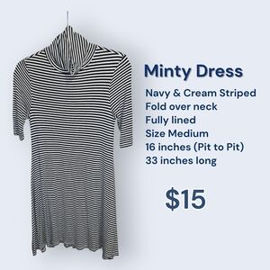 Mint Striped Long Sleeve Dress